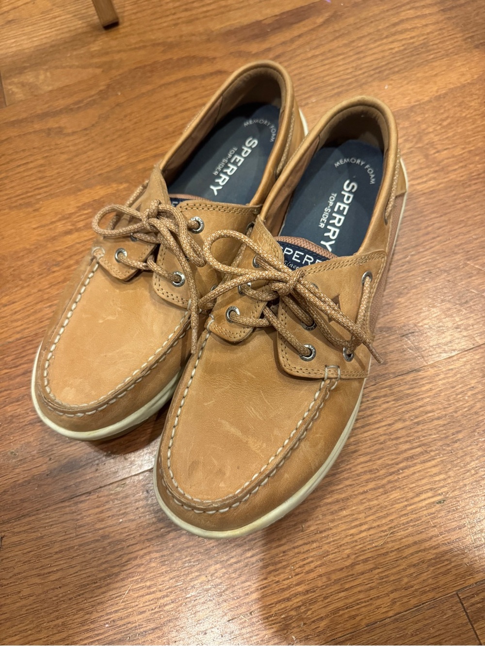 Sperry Classic Men's Boat Shoes in Tan with White Trim